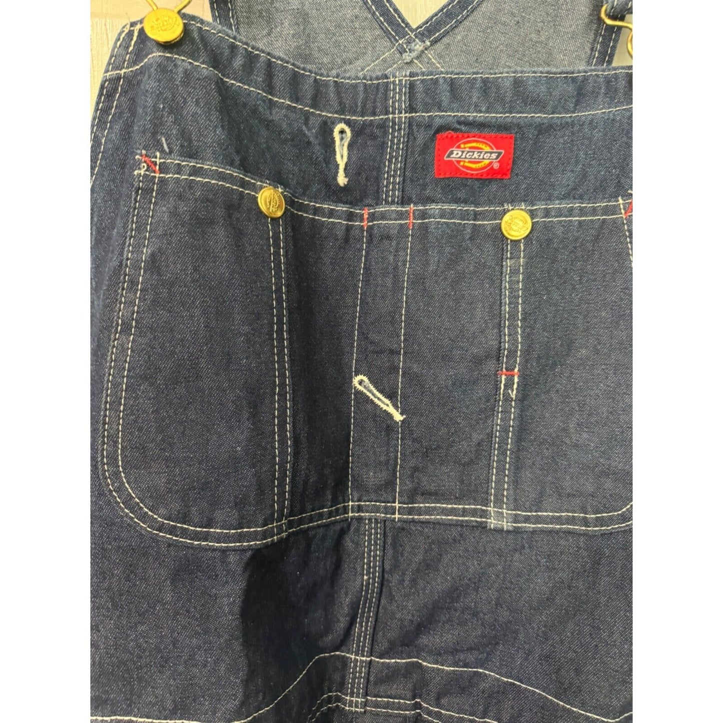 Dickies Apparel Men's Denim Overalls 44x26 100% Cotton