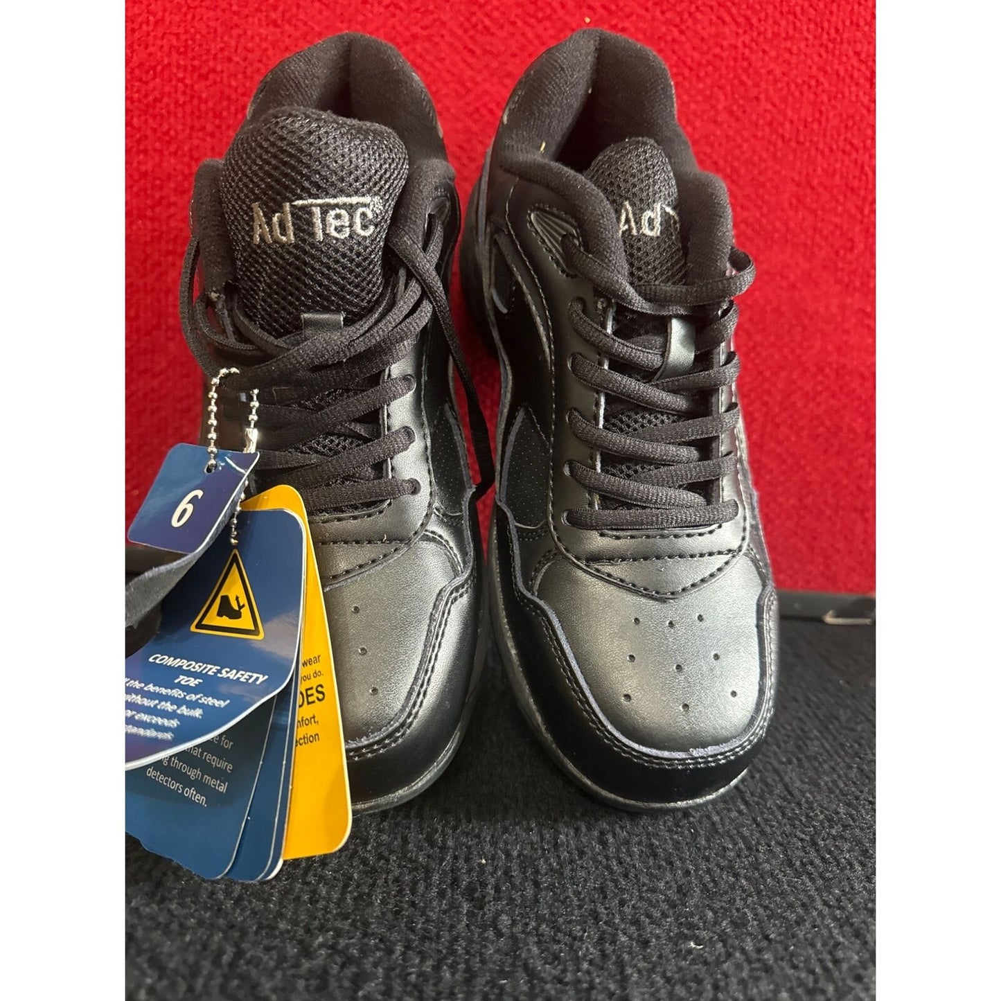 AdTec Genuine Leather Memory Foam Footwear Size 6 Black. steel toe