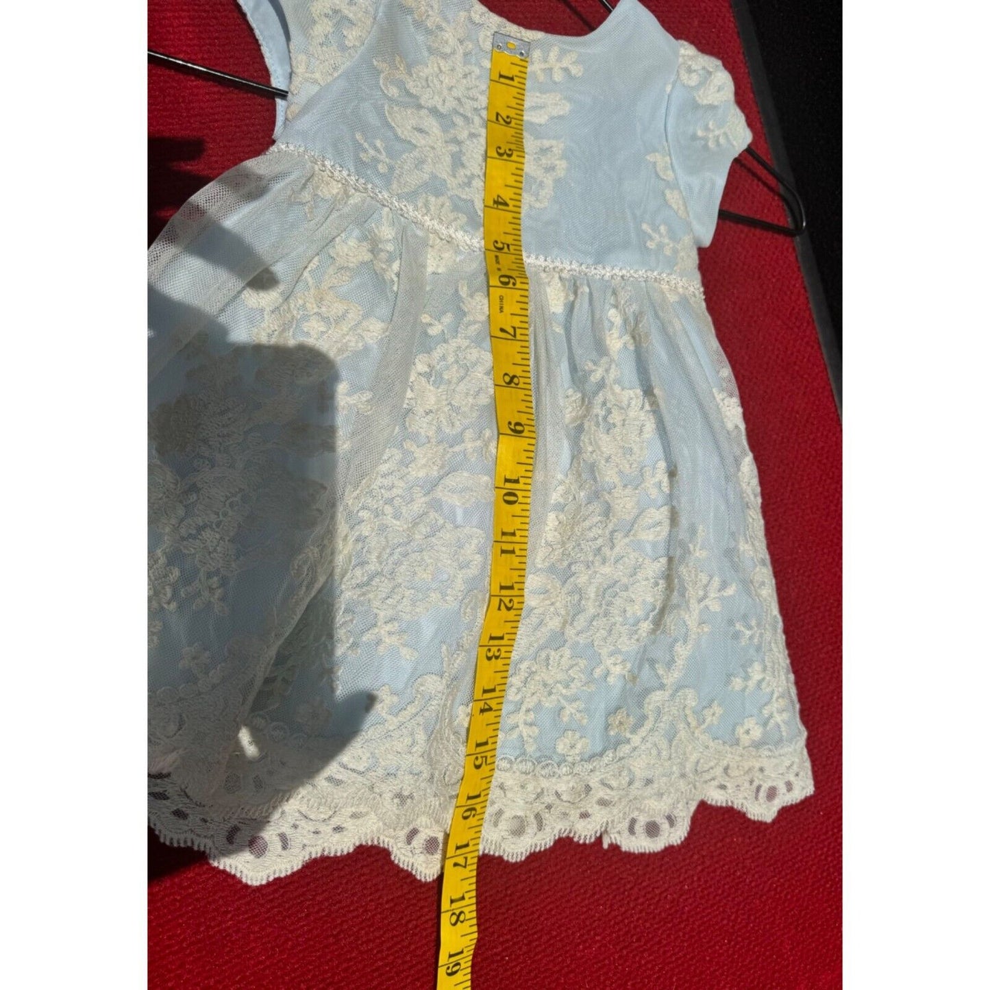Baby Blue Lace Dress With Bloomers Size 12M Pippa & Julie