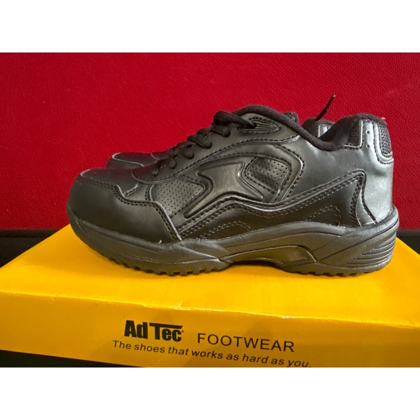 AdTec Genuine Leather Memory Foam Footwear Size 6 Black. steel toe