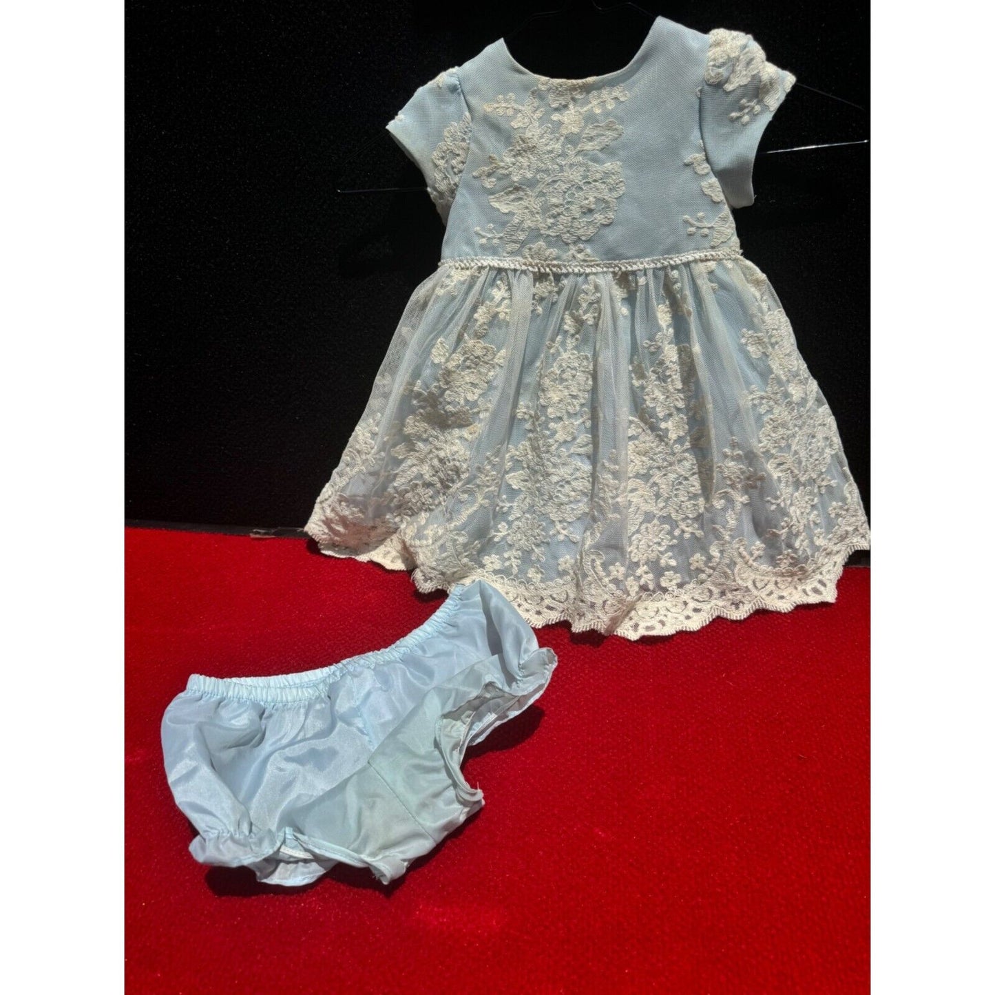 Baby Blue Lace Dress With Bloomers Size 12M Pippa & Julie