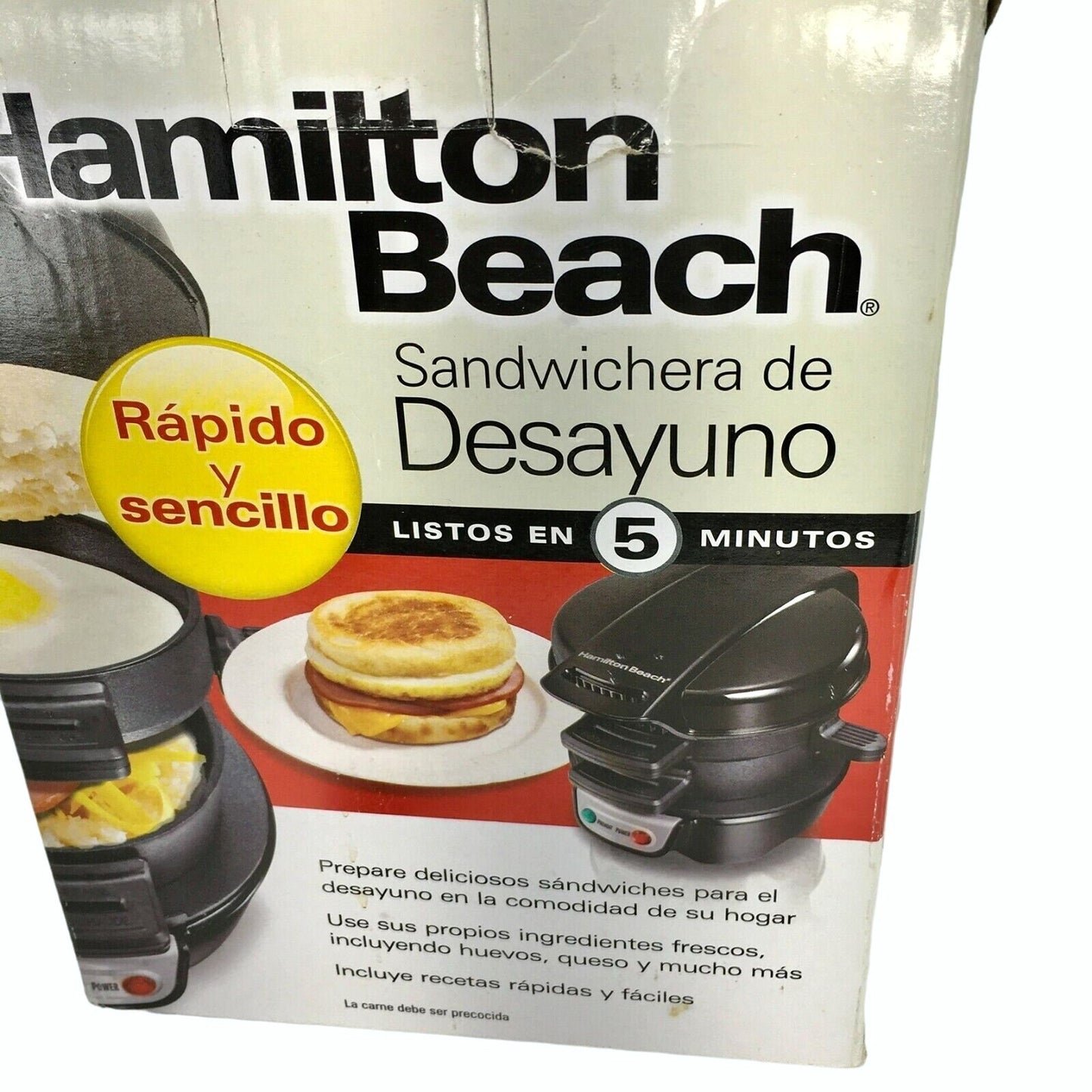 Hamilton Beach 25477 Black Plastic Quick And Easy Breakfast Sandwich Maker