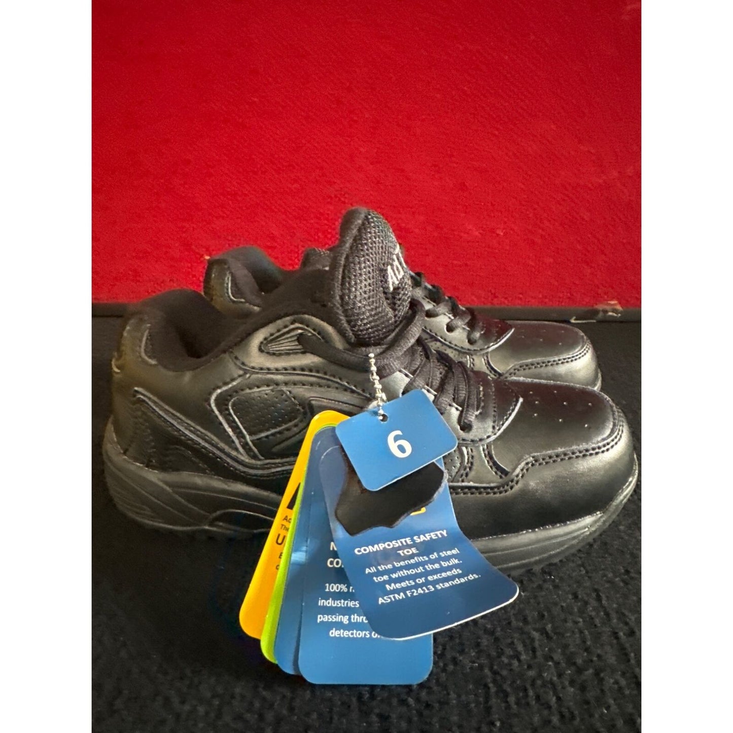 AdTec Genuine Leather Memory Foam Footwear Size 6 Black. steel toe