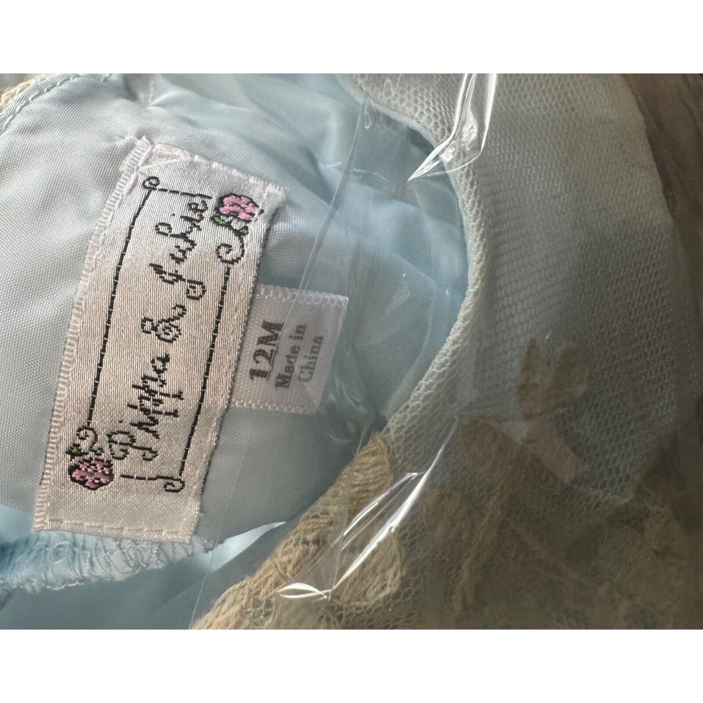 Baby Blue Lace Dress With Bloomers Size 12M Pippa & Julie