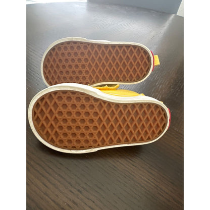 Vans Toddler Slip-On Checkerboard Sneakers Yellow & White Size 3 Canvas & Rubber