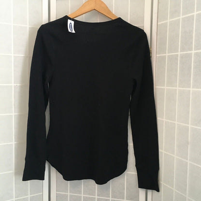 Old Navy Womens Black Long Sleeve Round Neck Pullover T Shirt Size Large