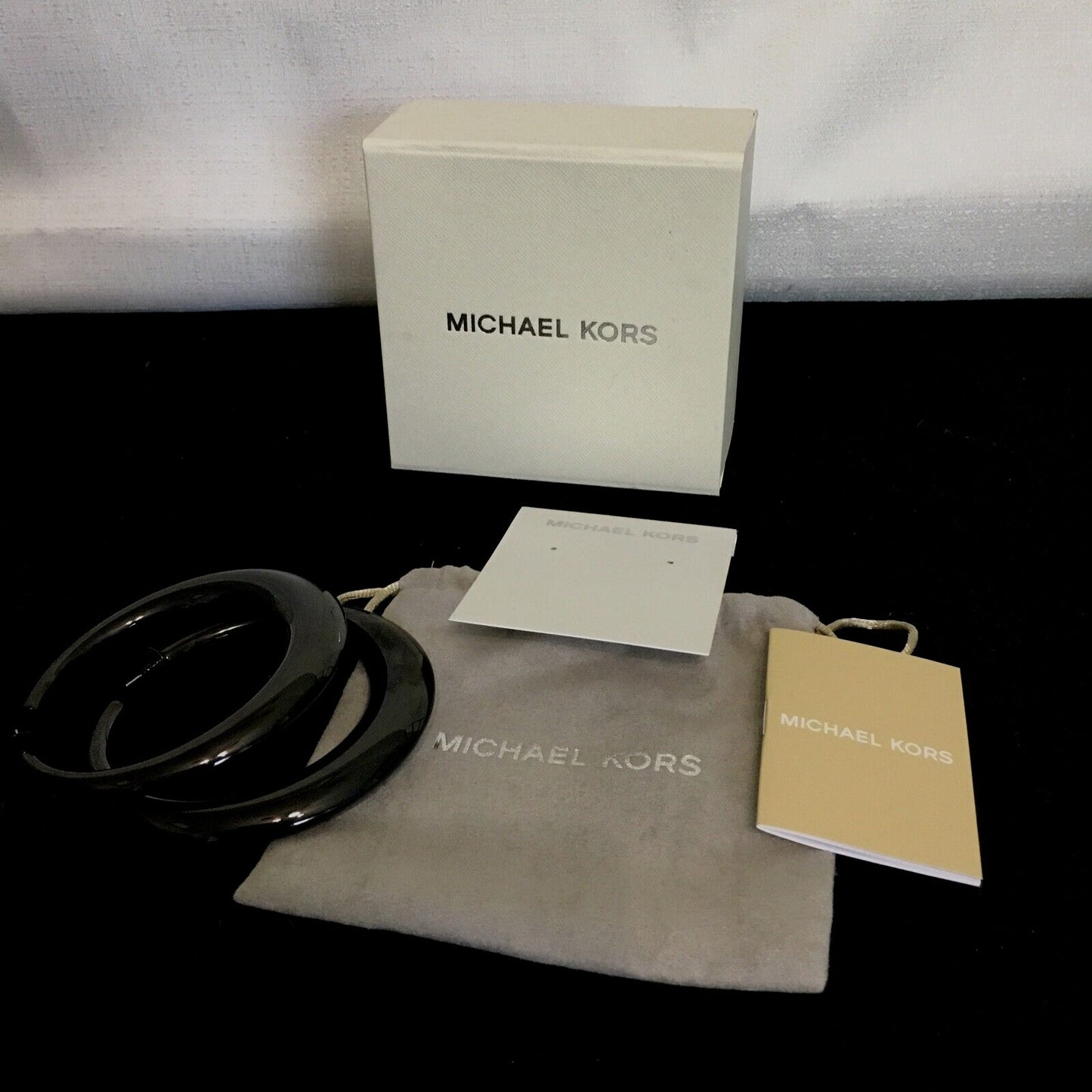 Michael Kors black 3” hoop earrings