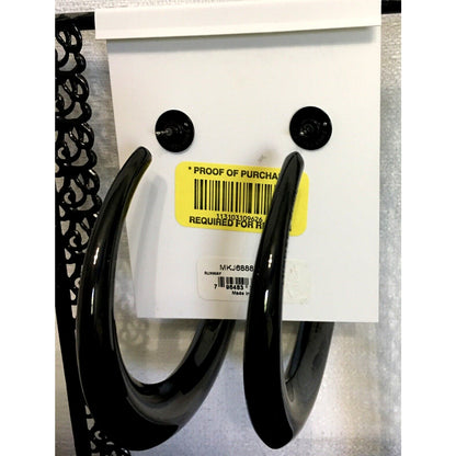 Michael Kors black 3” hoop earrings