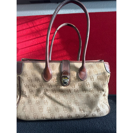 Dooney & Bourke Vintage Monogram Canvas & Leather Tote Bag