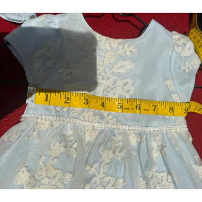 Baby Blue Lace Dress With Bloomers Size 12M Pippa & Julie