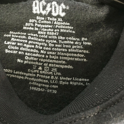 AC/DC Mens Black Crew Neck Long Sleeve Graphic Print Pullover Sweatshirt Size XL