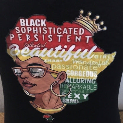 Women’s Black sophisticated persistent Talented beauty T-shirt size unknown see
