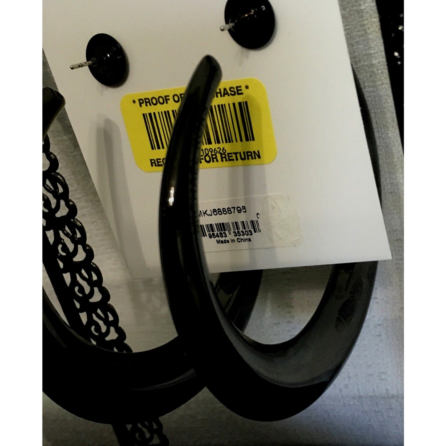 Michael Kors black 3” hoop earrings