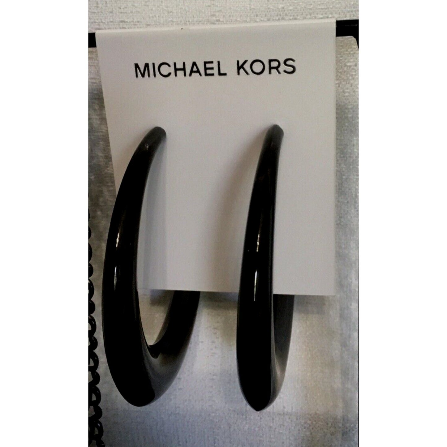 Michael Kors black 3” hoop earrings