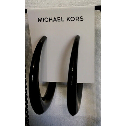 Michael Kors black 3” hoop earrings