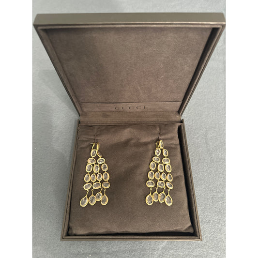Gucci Gold & Crystal Chandelier Earrings