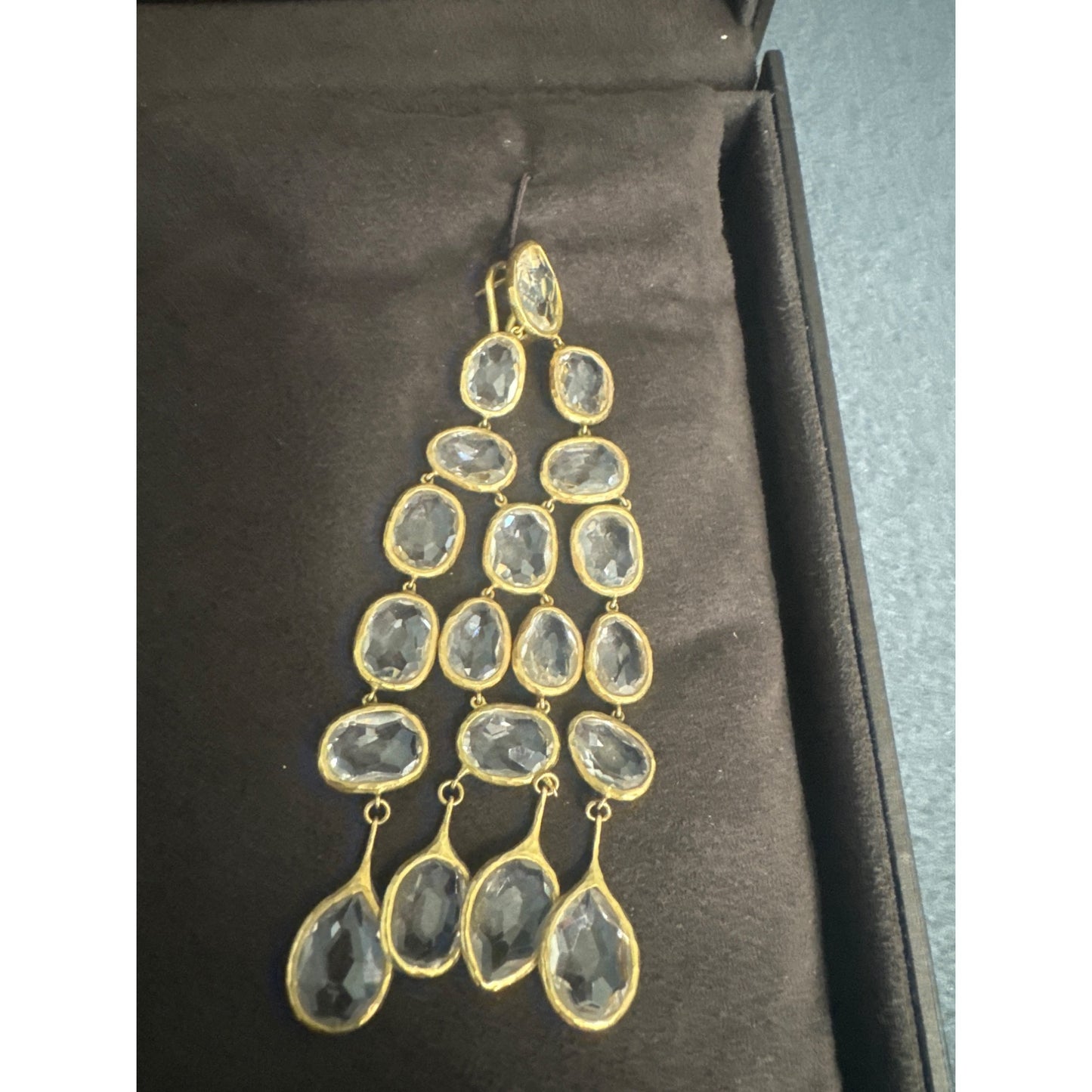 Gucci Gold & Crystal Chandelier Earrings