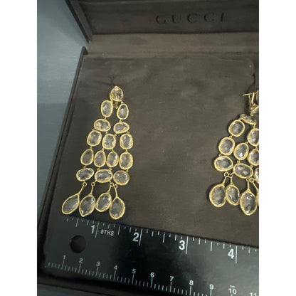 Gucci Gold & Crystal Chandelier Earrings