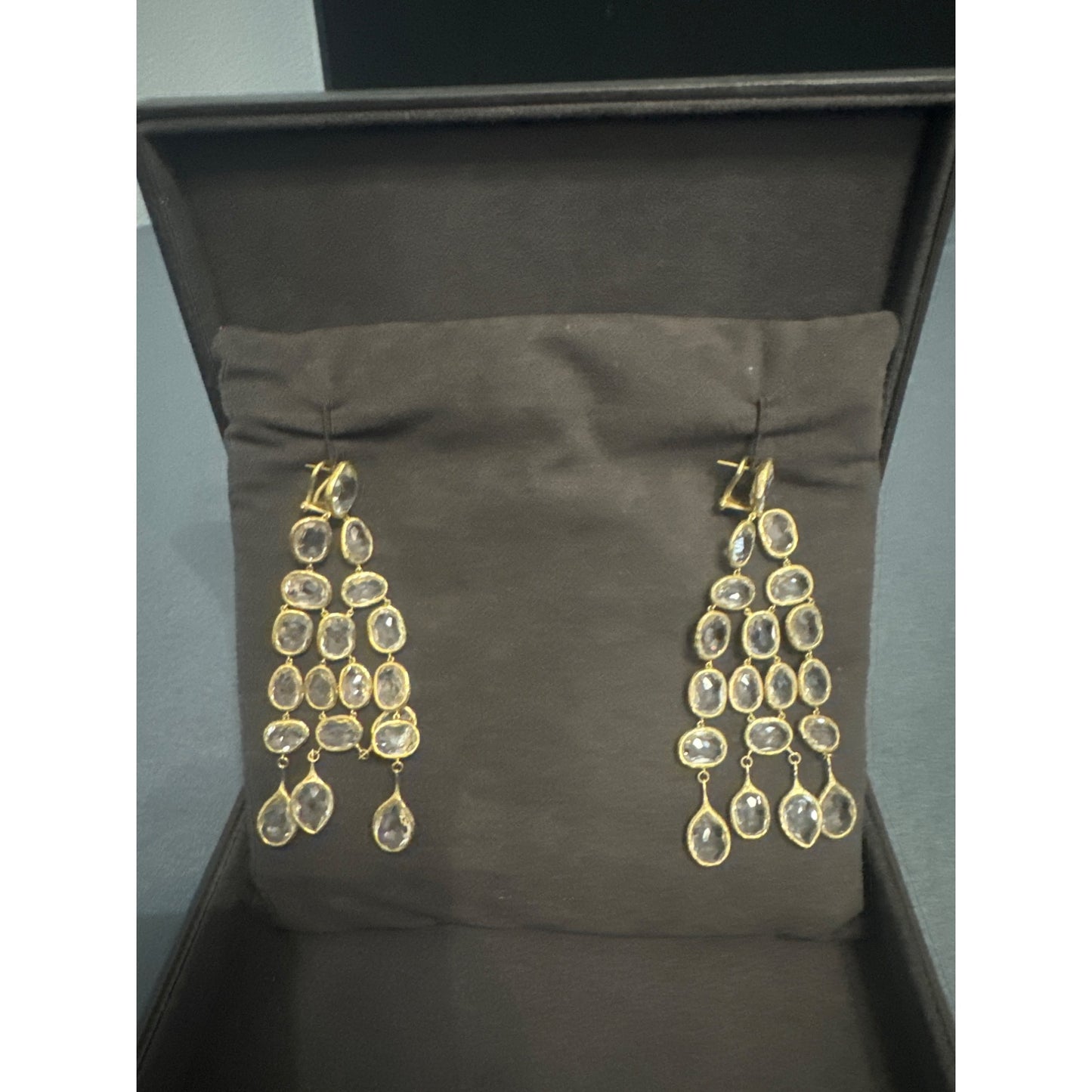 Gucci Gold & Crystal Chandelier Earrings