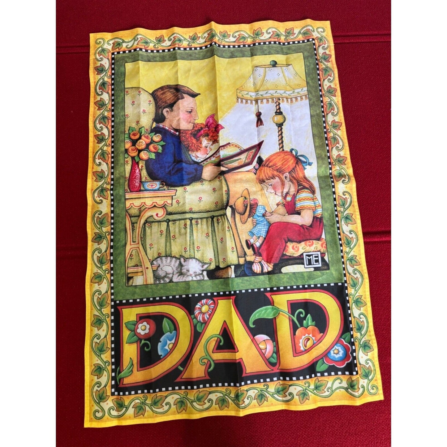 Mary Engelbreit Fathers Day Garden/house Flag Outdoor 22 X 17 Dad with Daughter