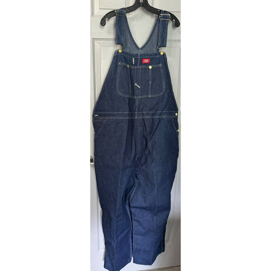 Dickies Apparel Men's Denim Overalls 44x26 100% Cotton