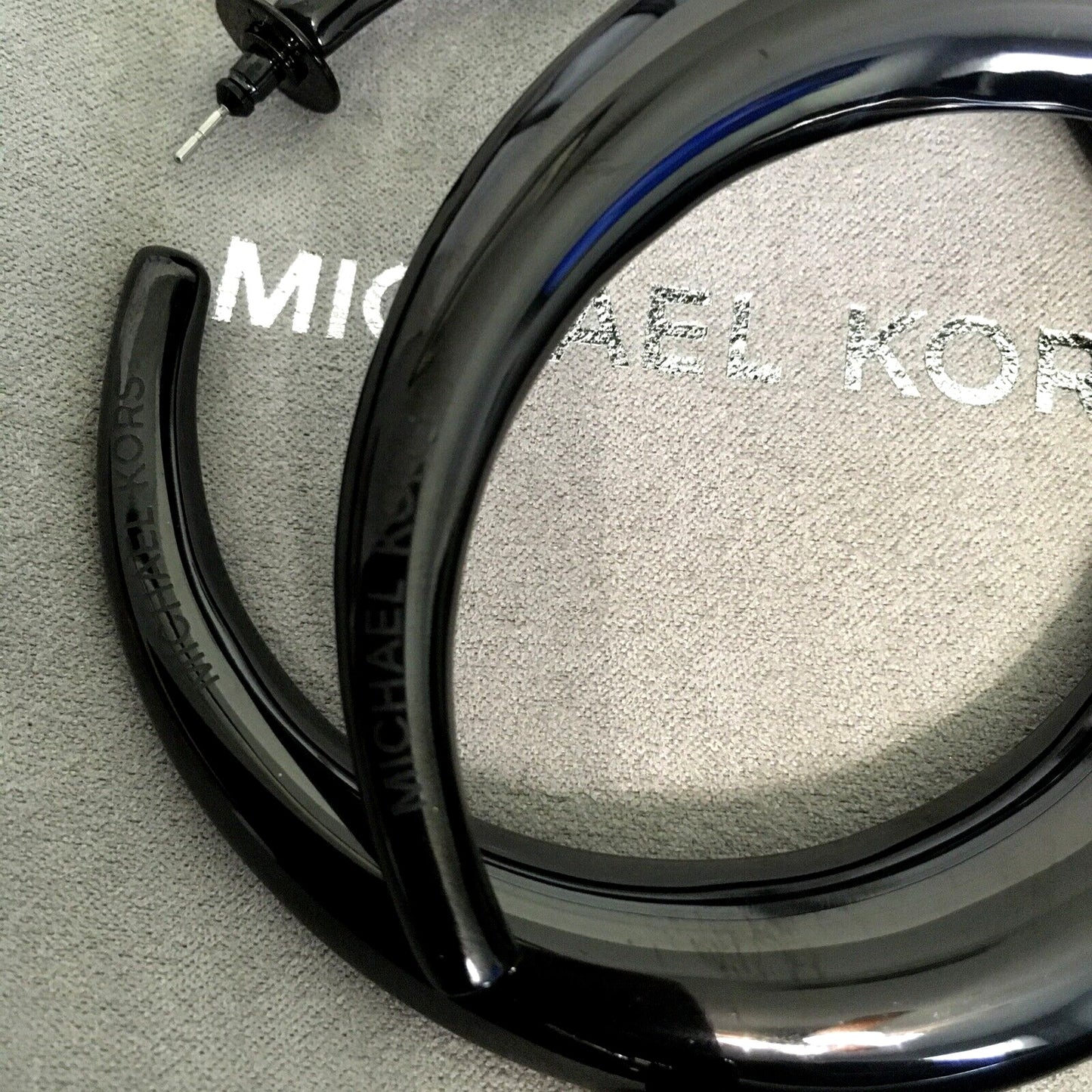 Michael Kors black 3” hoop earrings
