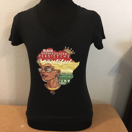 Women’s Black sophisticated persistent Talented beauty T-shirt size unknown see