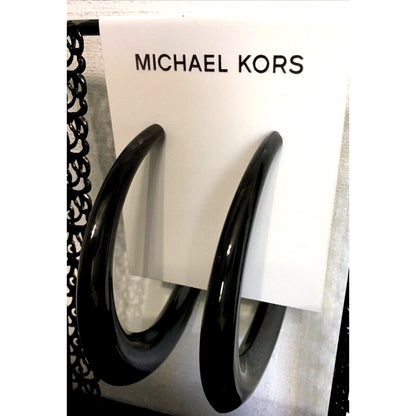 Michael Kors black 3” hoop earrings