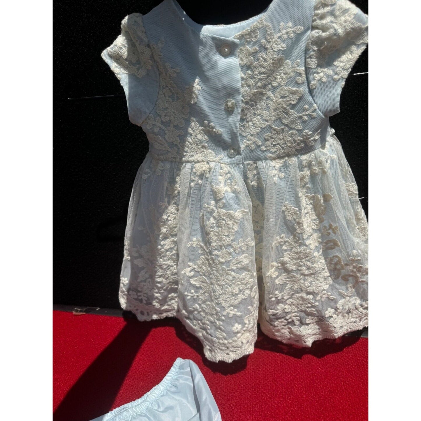 Baby Blue Lace Dress With Bloomers Size 12M Pippa & Julie
