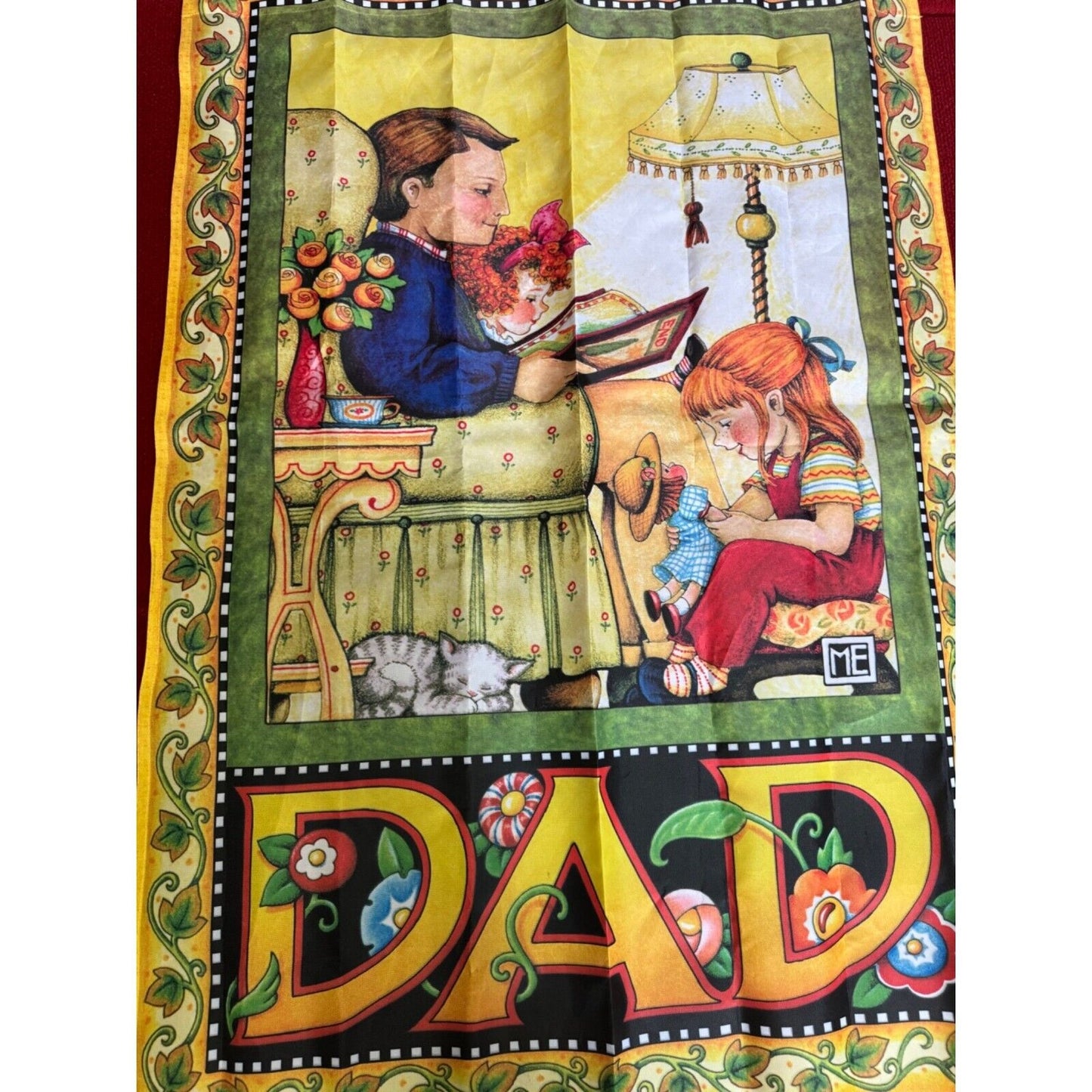 Mary Engelbreit Fathers Day Garden/house Flag Outdoor 22 X 17 Dad with Daughter
