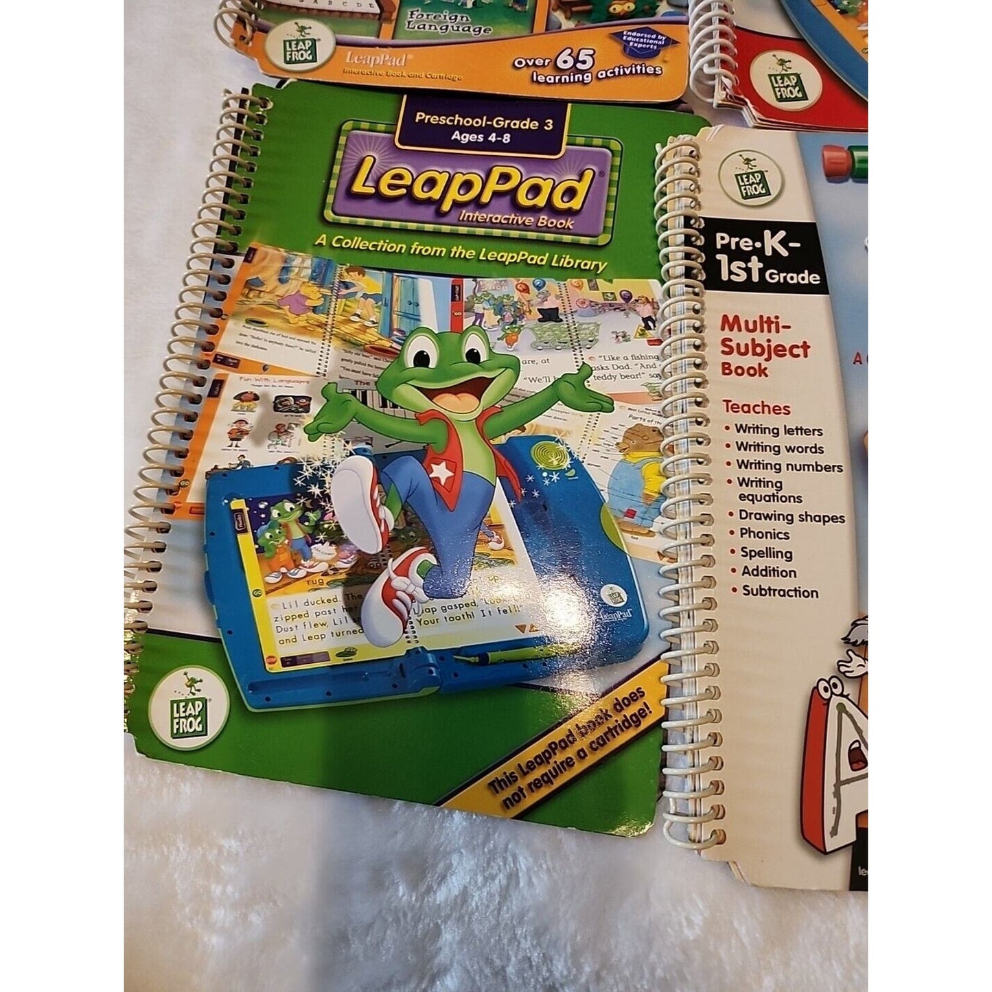Leap Frog Books Readers 4 Books Lot Math Leapad No Cartridge