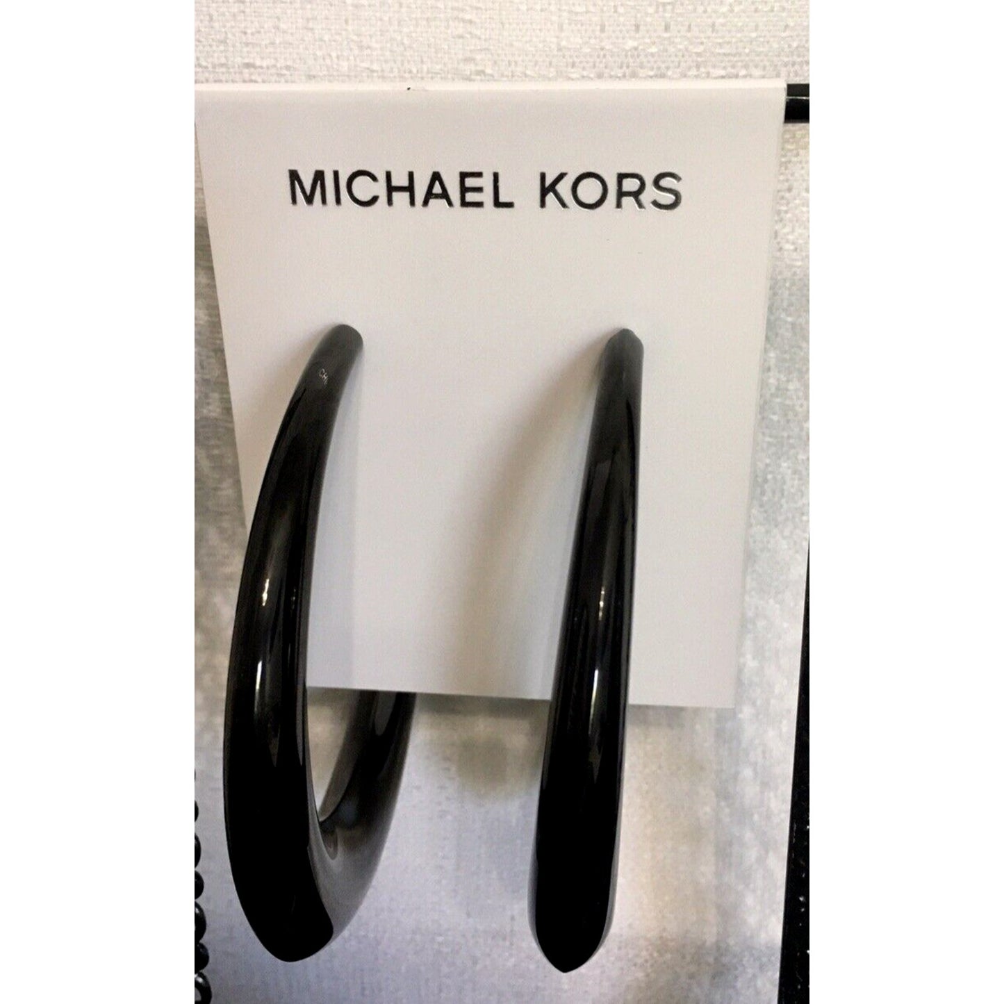 Michael Kors black 3” hoop earrings