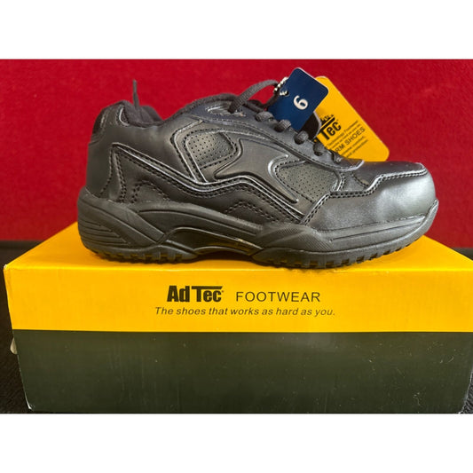 AdTec Genuine Leather Memory Foam Footwear Size 6 Black. steel toe