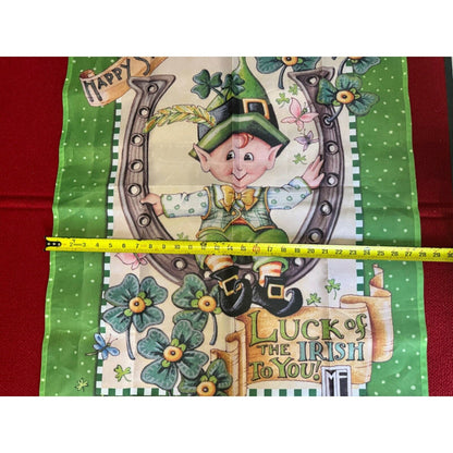 Vintage St. Patrick's Day Leprechaun Wall Hanging/Tea Towel / house flag