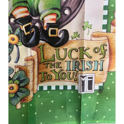 Vintage St. Patrick's Day Leprechaun Wall Hanging/Tea Towel / house flag