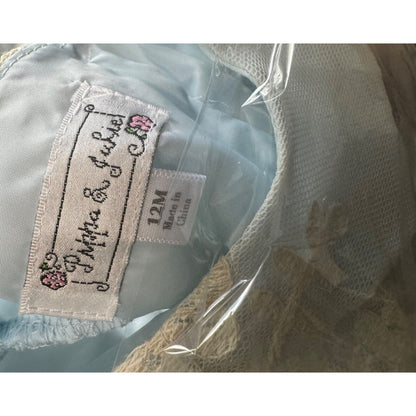 Baby Blue Lace Dress With Bloomers Size 12M Pippa & Julie