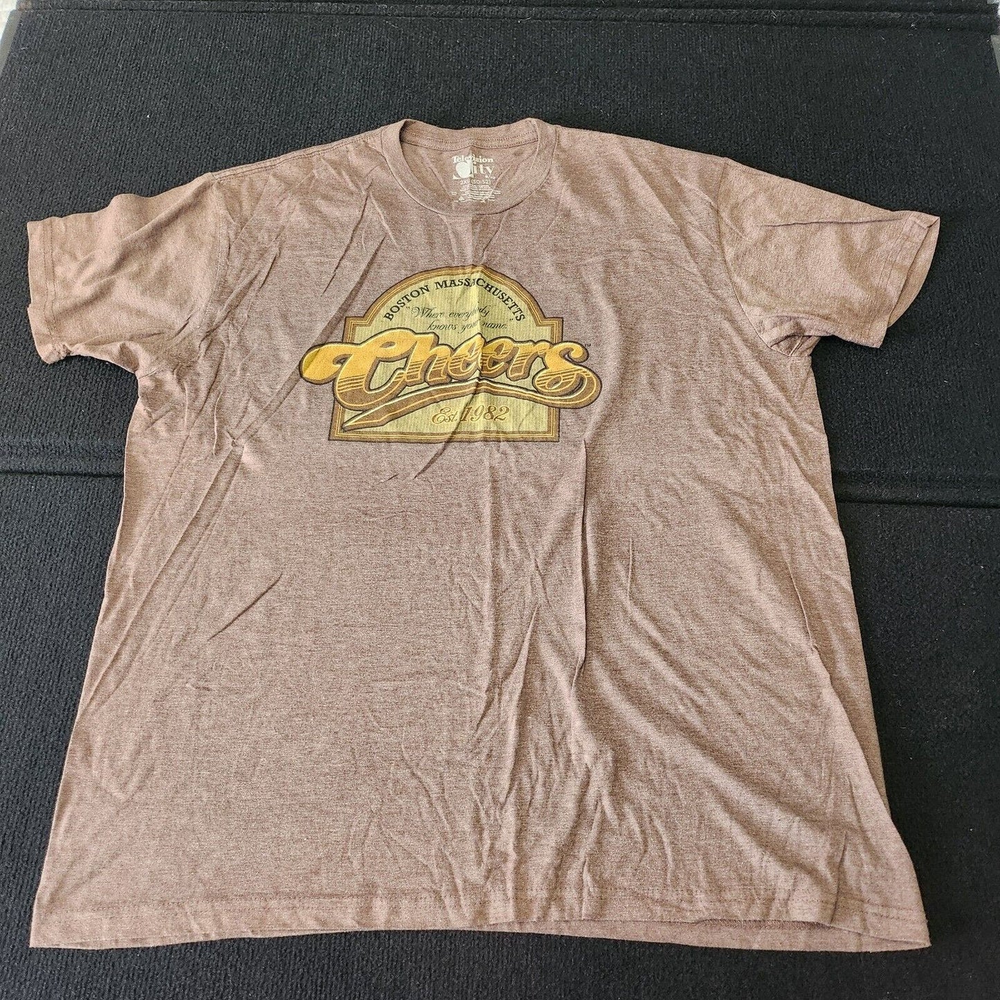 Brown Cheers 2XL Graphic T-Shirt Front and Back Graphic Tee