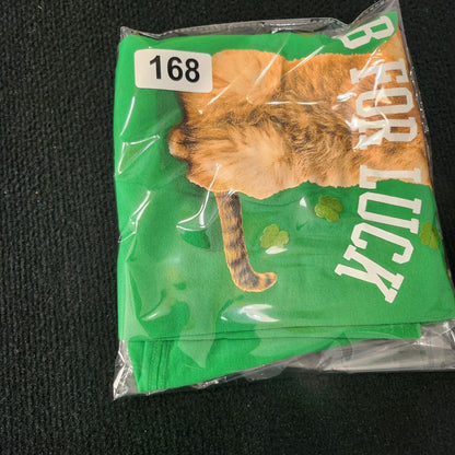 Cat Shirt Boys (XL 14-16) 8 St Patricks Day Dab For Luck Green T-Shirt Tee Gift