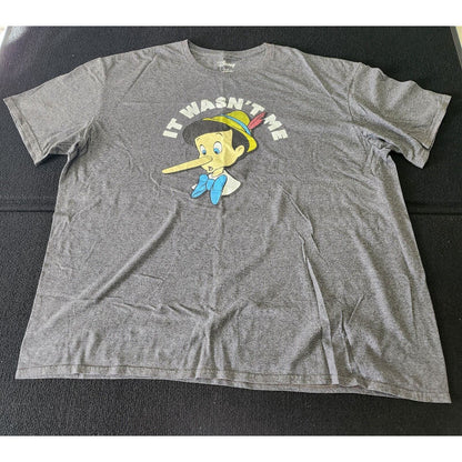 Disney Pinocchio T-Shirt Size 3XL 54-56 Graphics Short Sleeve Gray